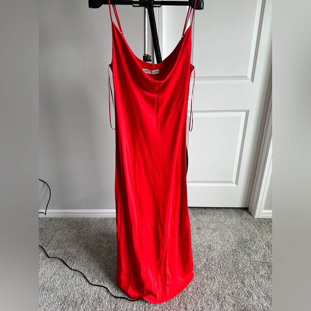 Zara long red dress